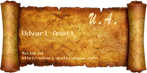 Udvari Anett névjegykártya